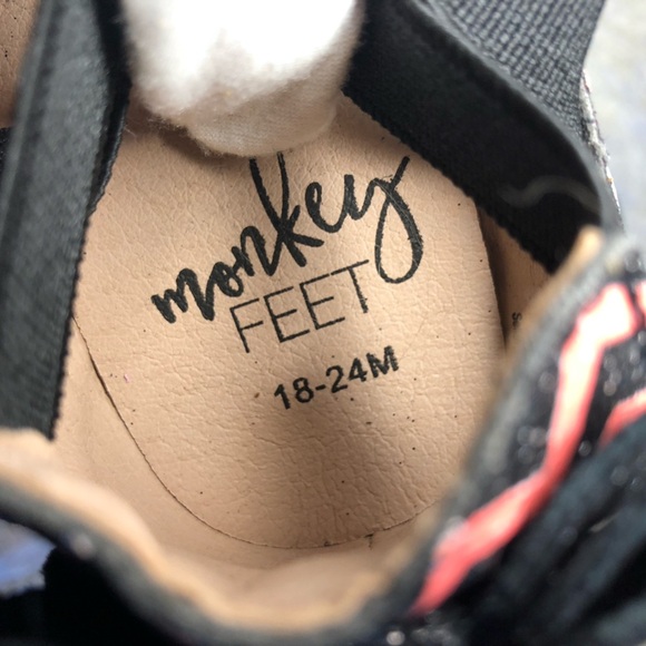 Monkey Feet Multicolor Chevron Kids Slippers with Bow NWOT 18-24M - Picture 14 of 16